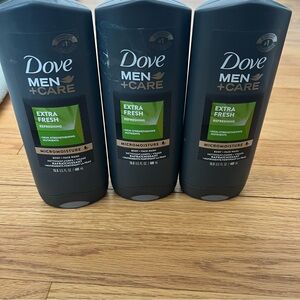 Dove Men+Care Refreshing Hydrating Face & Body Wash Extra Fresh 13FL OZ Lot Of 3